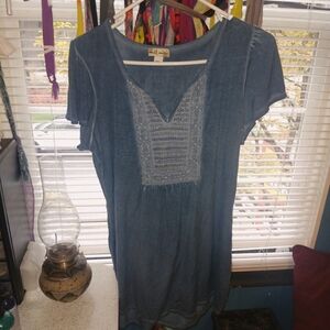 Stylish  Blue Embroidered Blouse